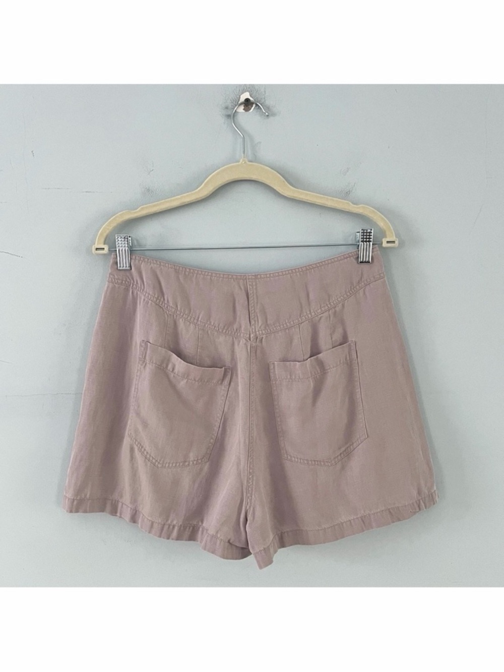 Ulla Johnson Button Front High Rise Purple Pleated Linen Blend Swing‎ Shorts - Picture 5 of 7